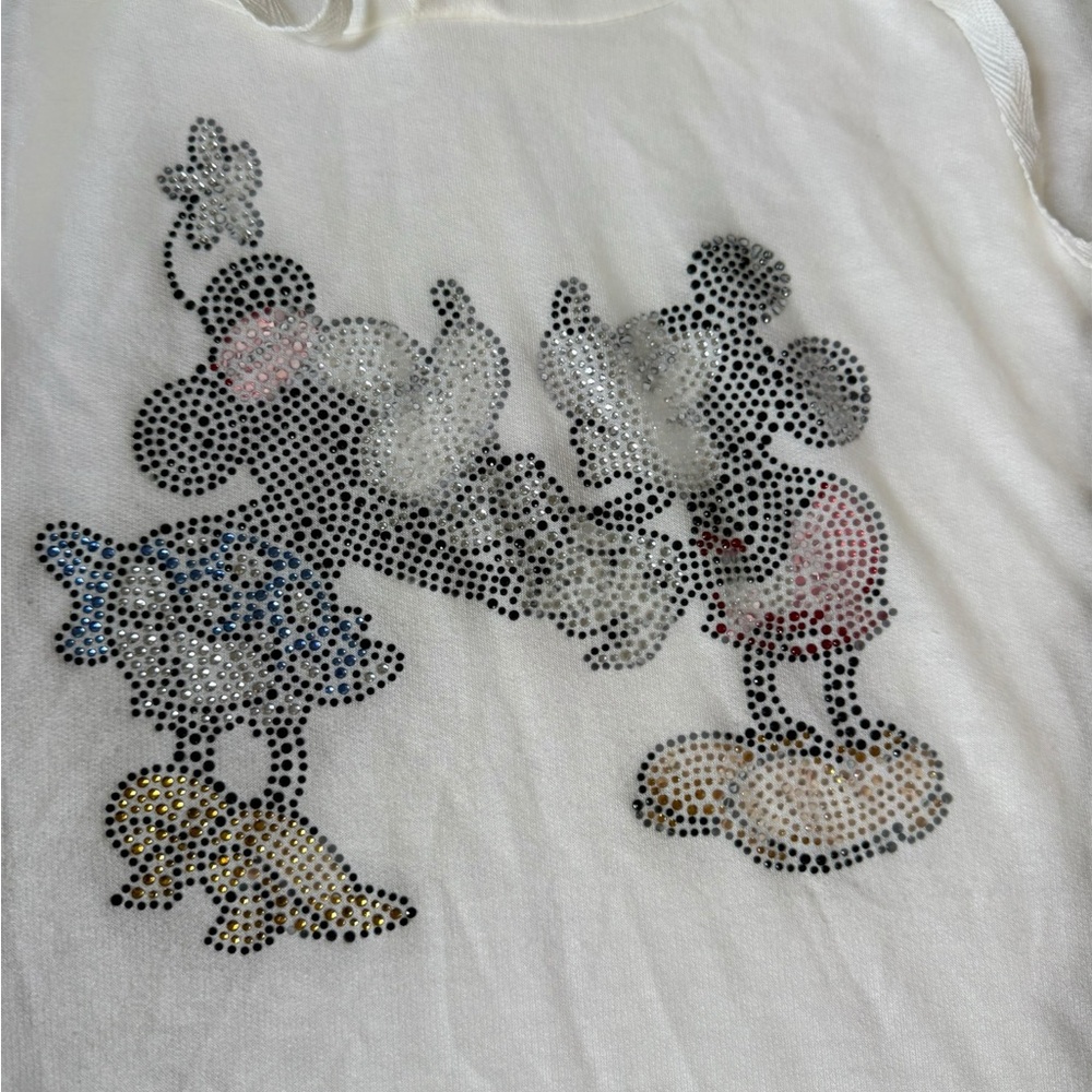 White Mickey Mouse Graphic Top